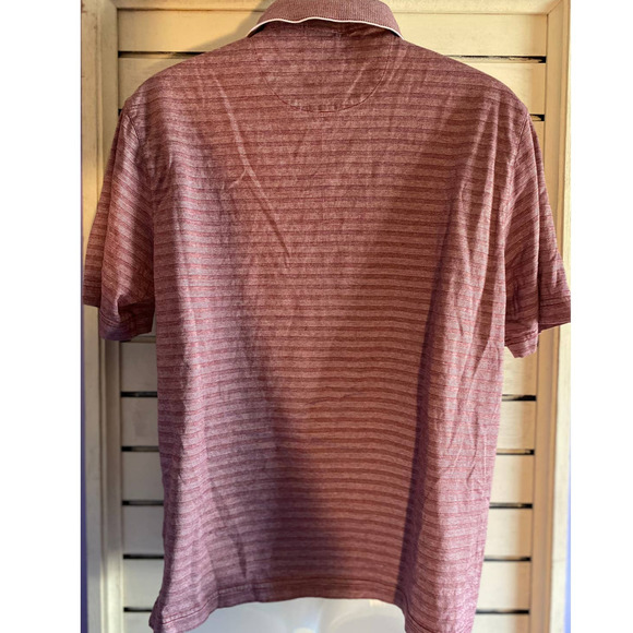 Jos A Bank men’s traveler polo shirt large red shirt stripes short sleeve golf - Picture 2 of 6